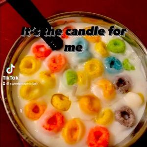 Fruit loop inspired candle